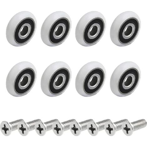 Roulettes Pour Porte De Douche - 25 mm - Vis M5x20 mm - Convient Portes En Verre - Lot De 8 (1/5)