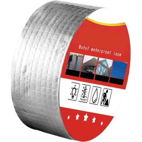 Ruban Etanche Butyle - 50 mm x 5 m - Pour Réparation Toiture Bitume, Joints Étanches, Canalisations, Cheminées, Velux, Caravanes - 1 Pièce (1/5)
