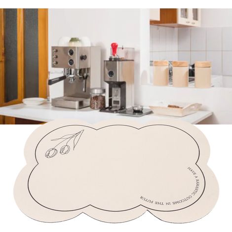 Tapis absorbant/de table pour évier de machine à café domestique, résistant aux taches, drainant et isolant thermique, 30 x 40 cm (1/5)