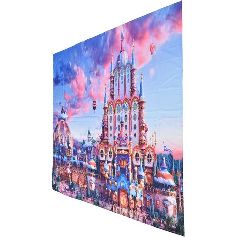 Wandteppich-Hintergrund, nordisches Schlossmotiv, Wandteppich, Wandbehang, Wandteppich, Innendekoration für Zuhause, Schlafzimmer, Wohnzimmer, Hotel (1/5)