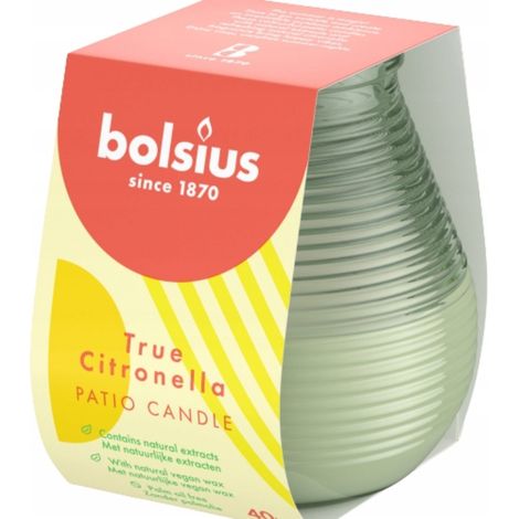 Vela de citronela BOLSIUS para patio, 40 h, verde, antimosquitos (1/2)