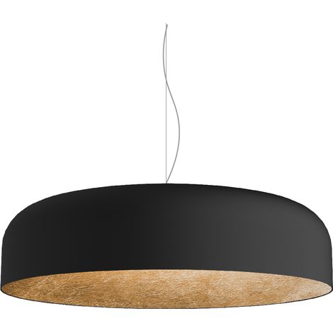 LUMICOM TUZZI Sospensione, 1xE27, max 42W, metallo, nero opaco/foglia oro, D.50cm