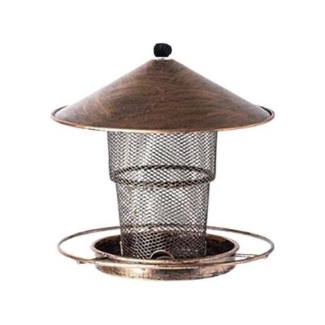 Mangeoire à oiseaux en métal, mangeoires pour oiseaux sauvages, conception en fer résistant aux intempéries, grande capacité, idéale pour le jardin, la cour et la décoration extérieure (1/5)