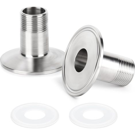2 pièces 1,5" Tri Clamp à 1/2" BSP mâle raccord sanitaire en acier inoxydable 304 ferrule OD 50,5 mm connecteur pour brassage maison (1/5)