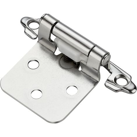 Bisagras para muebles de cromo pulido (4 unidades), para puertas de cocina, de cierre automático, solapamiento de 1,27 cm (variable). (1/5)