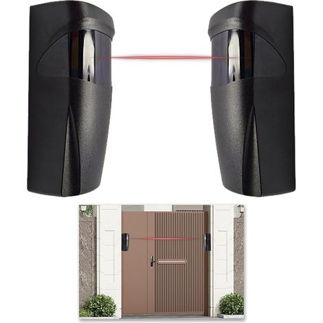 Paire de Photocellule Portail, Cellule pour Portail, Photocellules Infrarouges Universelles 12V/24V AC/DC pour Portail Automatique et Garage, Capteur Extérieur, Compatible avec Tous Types de Portails (1/5)