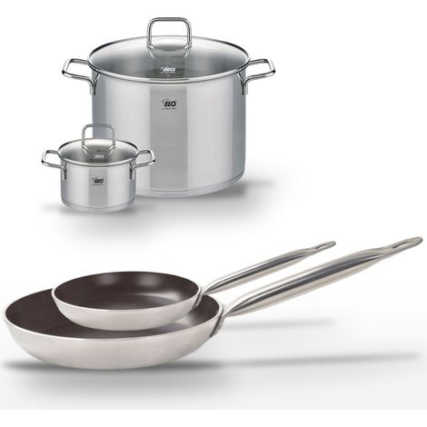Lot de 2 Poêles 24/32 cm céramique Elo Bistro Line et 2 Faitouts 16/26 cm Elo Citrin (1/5)