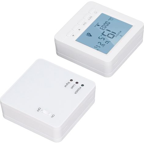 Le thermostat électrique programmable intelligent sans fil HY02B05-2RF+BWRF est compatible avec les systèmes de chauffage électrique, les chaudières à gaz et les planchers chauffants à eau. Tension de (1/5)
