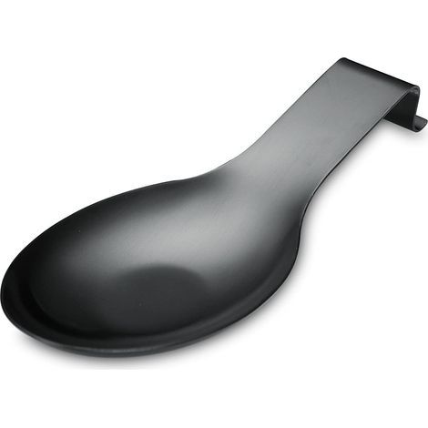 Repose Cuillère En Noir Mat, Porte Cuillère En Acier Inoxydable Pour Cuisinière, Porte Stensiles De Cuisine Pour Louches, Pinces, Spatule, Porte-cuillère Pour Cuisinière (1PC-9,5 Pouces) (1/5)