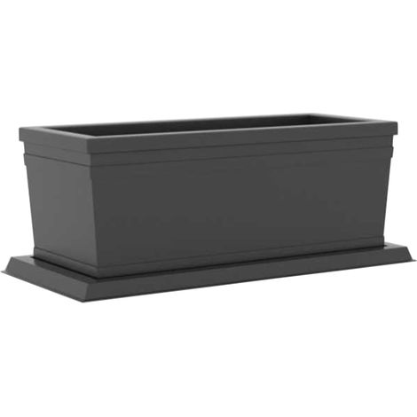 Pflanzkasten, rechteckig, aus Harz, mit glatter Oberfläche für den Außenbereich, Made in Italy -Glatte Pflanzkasten 80 / Anthrazit (1/4)