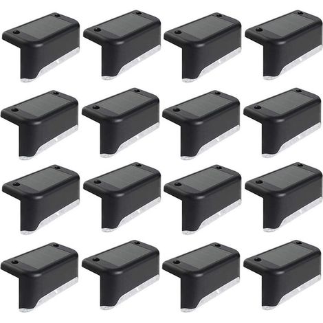 Lumières solaires pour escaliers extérieurs, étanches LED blanc pour terrasse jardin clôture (1/5)