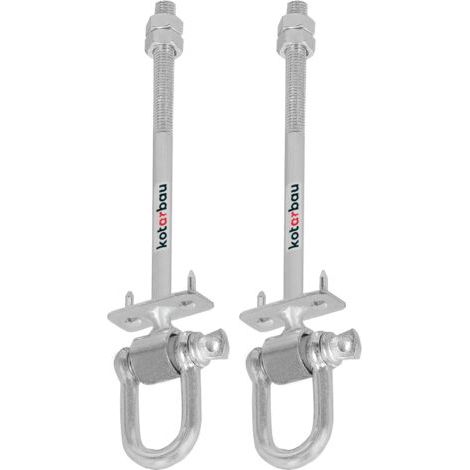 Lot de 2 crochets de balançoire M12 x 190 mm – Acier galvanisé – Pour fixation sur poutres en bois et béton – Crochets de sécurité-NANOTEH (1/5)