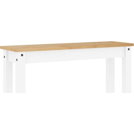 Banc à manger Panama blanc 105x30x45 bois massif de pin (1/5)