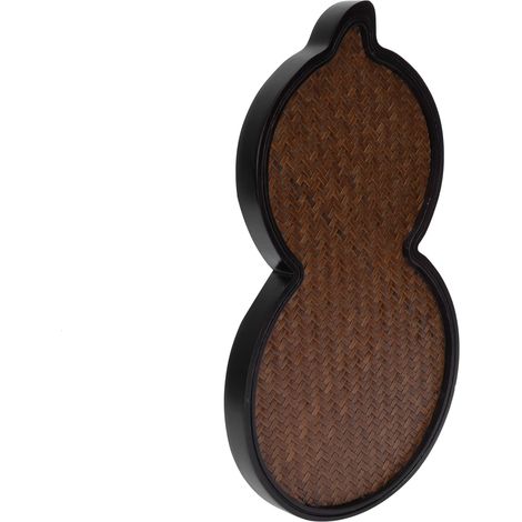 Mattes Bambustablett, kleines Teetablett zum Servieren von Tee und Untertassen, kürbisförmiges Tablett für die Teezeremonie (1/5)