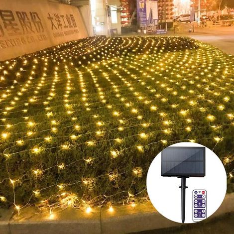 SABIR Guirlande Lumineuses Filet LED Filet Lumineux 3 x 2 m Étanche 8 Modes pour Noël, Mariage, fête, intérieur et extérieur Blanc Chaud (1/5)