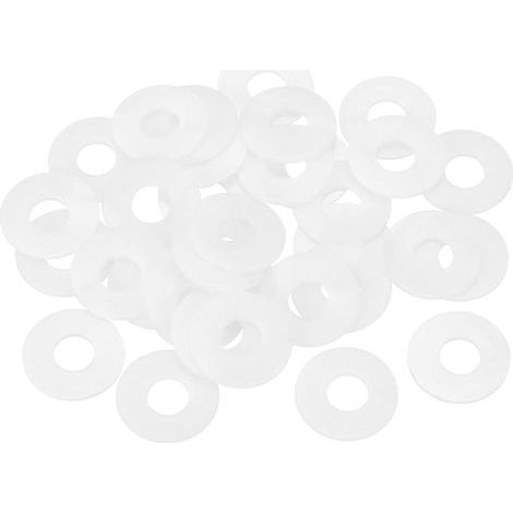 55 Pcs - Rondelle Plate - Entretoise Nylon - M12 Fixation Vis Boulon - Anti-corrosion Isolation Mécanique Plomberie - Blanc - 20x12x1 mm (1/5)