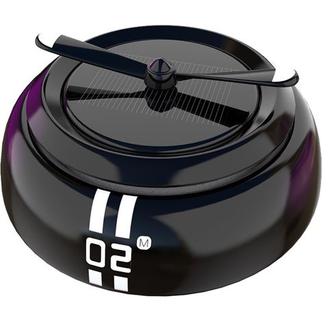Diffuseur d'air parfumé pour voiture solaire, hélicoptère rotatif en métal, désodorisant puissant pour véhicule, noir (1/5)