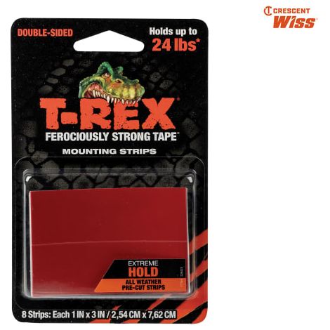 T-REX� Extreme Hold Mounting Strips 2.54 x 7.62cm (Pack 8) - SHU286252 (1/2)