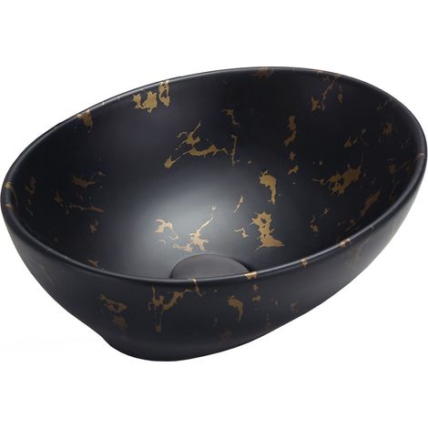 Mexen Elza lavabo de comptoir 40 x 33 cm, Pierre noire - 21014097 (1/2)