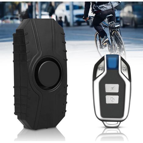 Alarme de vélo sans fil pour moto, vélo avec télécommande, capteur de mouvement de vibration de sécurité, 113 dB, étanche, pour vélo, moto, scooter (1/5)
