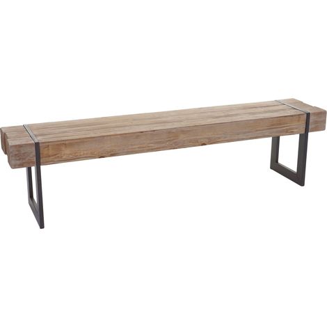 Banco HHG-895, banco para comedor, madera de abeto maciza rústica certificada MVG, color natural 180cm