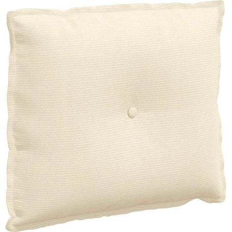 Coussin de Dos Crème 60 x 50 cm Tissu en velours côtelé