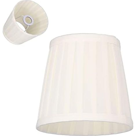 Lot de 3 abat-jour blancs plissés en tissu, forme tambour et mini baril, pour lampes de table, lampadaires et lustres (1/4)