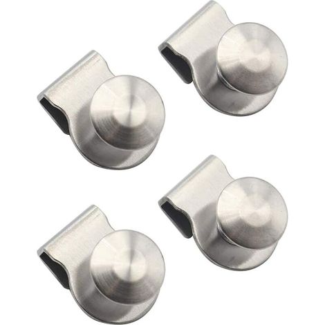royaluxe - 4 Poignée de Porte en Verre en Acier Inoxydable Boutons de Porte en Verre à Clipper 5-8mm Tiroir Poignée pour La Maison Le Bureau La Vitrine Et Les Accessoires De Porte De Meuble (1/5)