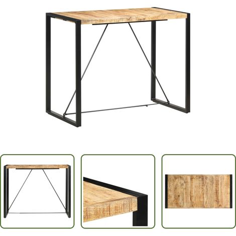 Bois de manguier - Table de bar 140x70x110 cm Bois de manguier massif (1/5)