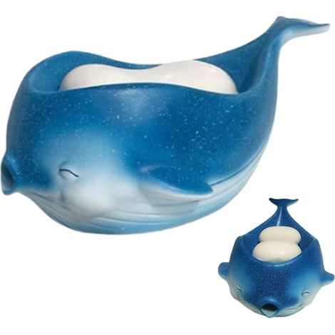 Porte-Savon Égouttoir Résine Mignon Égouttoir Forme Baleine pour Porte-Savon De Bain Pour Évier Coin Maison Appartement Camping-Car Cuisine Intérieur Et (1/5)