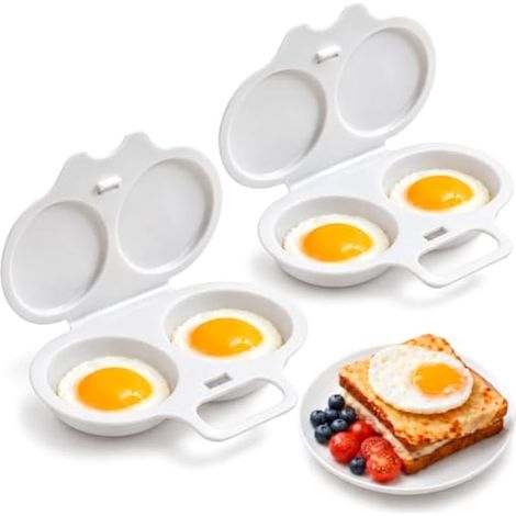 2PC Cuiseur oeuf Micro Ondes, Cuiseur Oeuf Micro Ondes, Blanc (1/5)