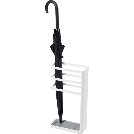 YAMAZAKI Freestanding Holder/Umbrella Stand for Umbrellas/Canes/Walking Sticks Portaombrelli, Acciaio, Bianco, Taglia Unica (1/4)