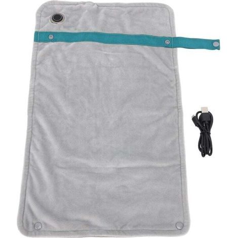 Pair Tragbare USB-Heizdecke, 120 x 70 cm, elektrische Autoheizung, Camping, Zuhause (Grau) A