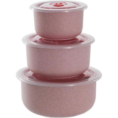 Bento-Box aus Weizenstroh, umweltfreundliche Salatschüssel, rosa