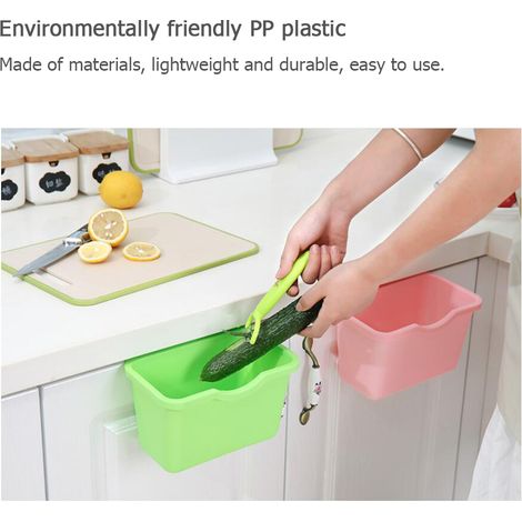 Poubelle suspendue pour placard de cuisine, bac à déchets plastique, corbeille à ordures (1/5)