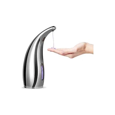 Distributeur automatique de savon à induction argenté, distributeur de gel hydroalcoolique infrarouge (1/4)