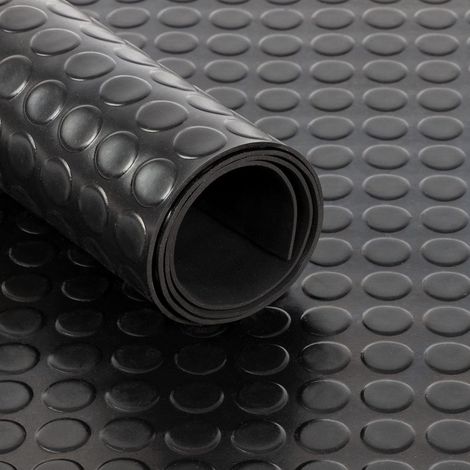 Rouleau en caoutchouc sur mesure Big Bouton Noir 150 x 350 cm