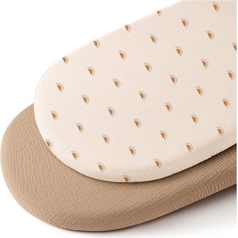 Sábana bajera ajustable,2 piezas,71135CM,Sábana infantil arrugada,Cobertura completa para cuna,Sábana infantil transpirable,Sábana para moisés (1/5)
