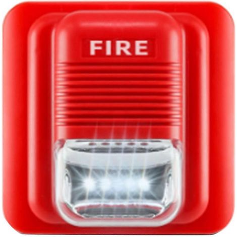 Sirène d'alarme incendie extérieure filaire 24 V à décibels élevés avec signal sonore et lumineux -- (1/5)
