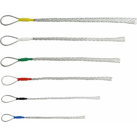 Set da 6 calze di trazione in acciaio zincato antiscivolo per cavi, 4-25 mm (1/5)