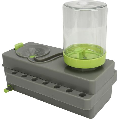 Lave-brosse en plastique avec tuyau de drainage pour salles de classe, extérieur, gris et vert