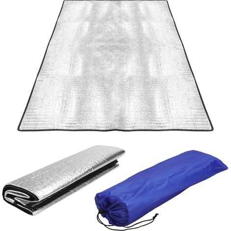 Isolierte Aluminium-Isomatte – 100 x 200 cm – Faltbar – Für Camping – Wasserdicht – Feuchtigkeitsbeständig – Ultraleicht – Wärmeisolierend – Für Yoga und Sport