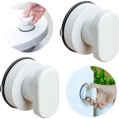 Tirador de puerta con ventosa, tiradores de ventosa resistentes, tiradores de cajón con ventosa para cajones, armarios, puertas de cristal, puertas con ventosa, puertas de frigorífico, puertas de baño (1/5)