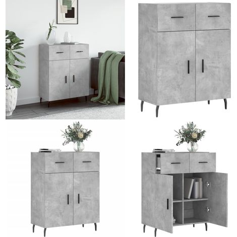 Sideboard Betongrau 69,5x34x90 cm Holzwerkstoff - Sideboard - Wohnzimmermöbel - Holzmöbel - Grau - Modernes Design - Home & Living (1/5)