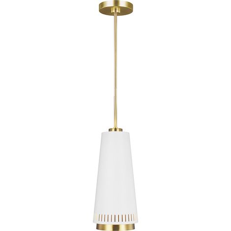 Lampada a sospensione plafoniera lampada a sospensione acciaio bianco opaco D 20,3 cm 1 fiamma (1/5)