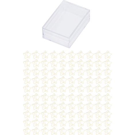 100 pièces Attaches Papier Métalliques Dorées Antidérapantes, Processus Électrolytique Résistant à la Rouille pour Classement de Fichiers Forme Lune Étoile (1/5)