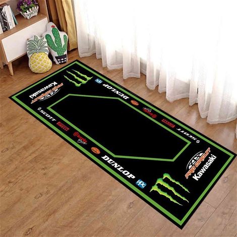 Tapis long en velours cristal, tapis décoratif pour moto, résistant aux taches, à l'usure et facile à nettoyer, tapis de chevet - 60 x 200 cm [Dos en velours cristal à pois]