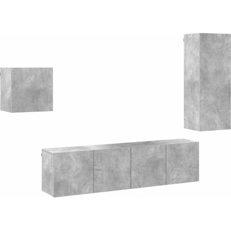 Maison Exclusive - 4-tlg. Wohnwand Betongrau Holzwerkstoff (1/5)