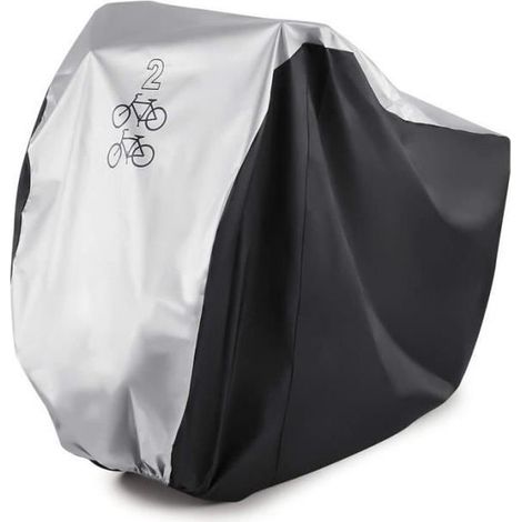 Housse pour vélo - Nylon 190T - Étanche - Protection UV - Pour 2 vélos - Résistante à la poussière (1/3)