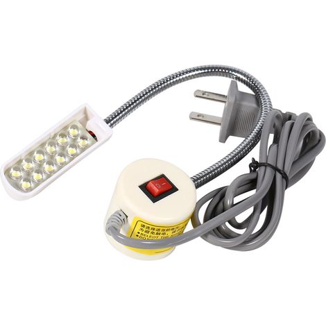 Lampe à coudre 12 Leds, col de cygne, base magnétique, interrupteur, montage flexible, AC 220-250V (1/5)
